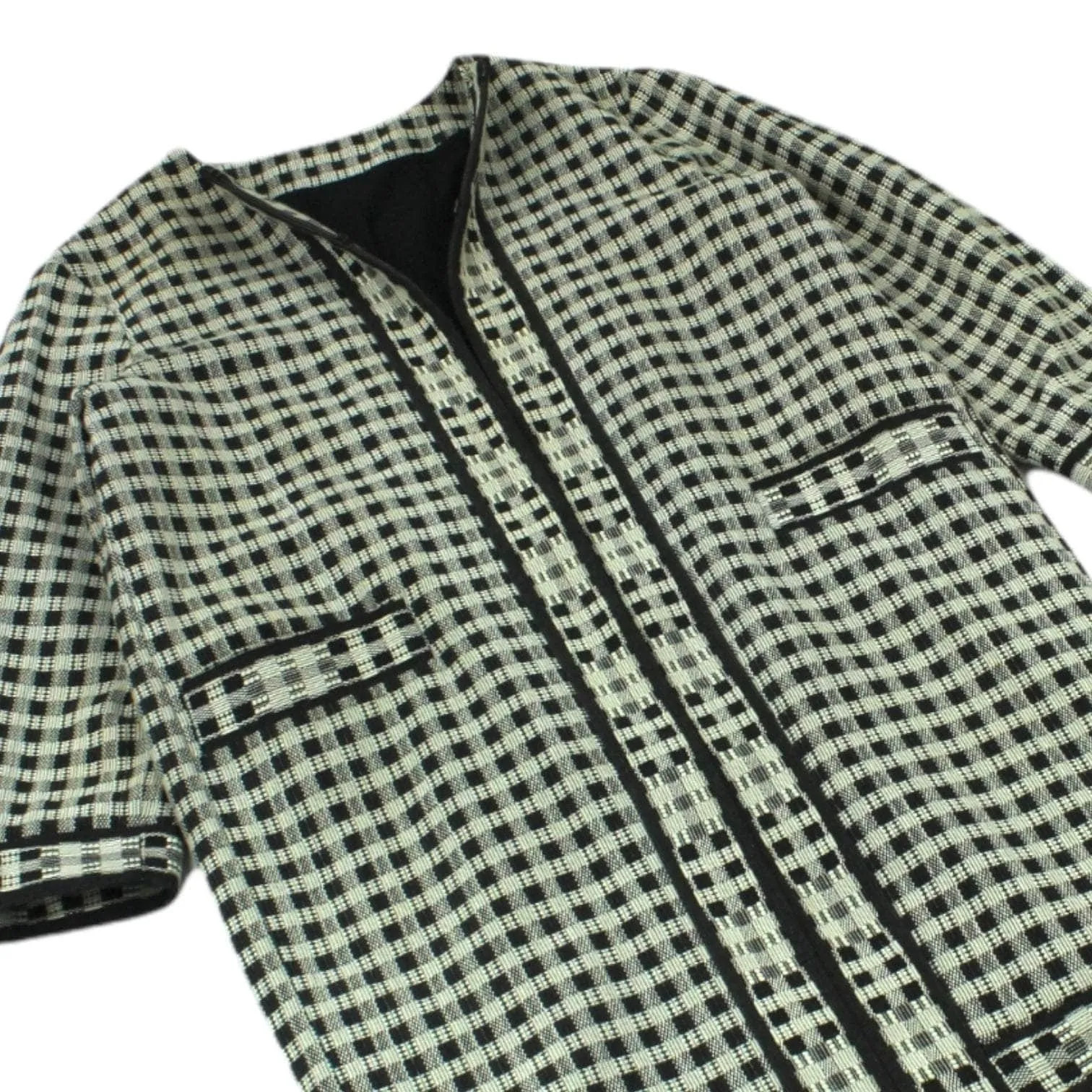 & Other Stories Black White Check Winter Coat