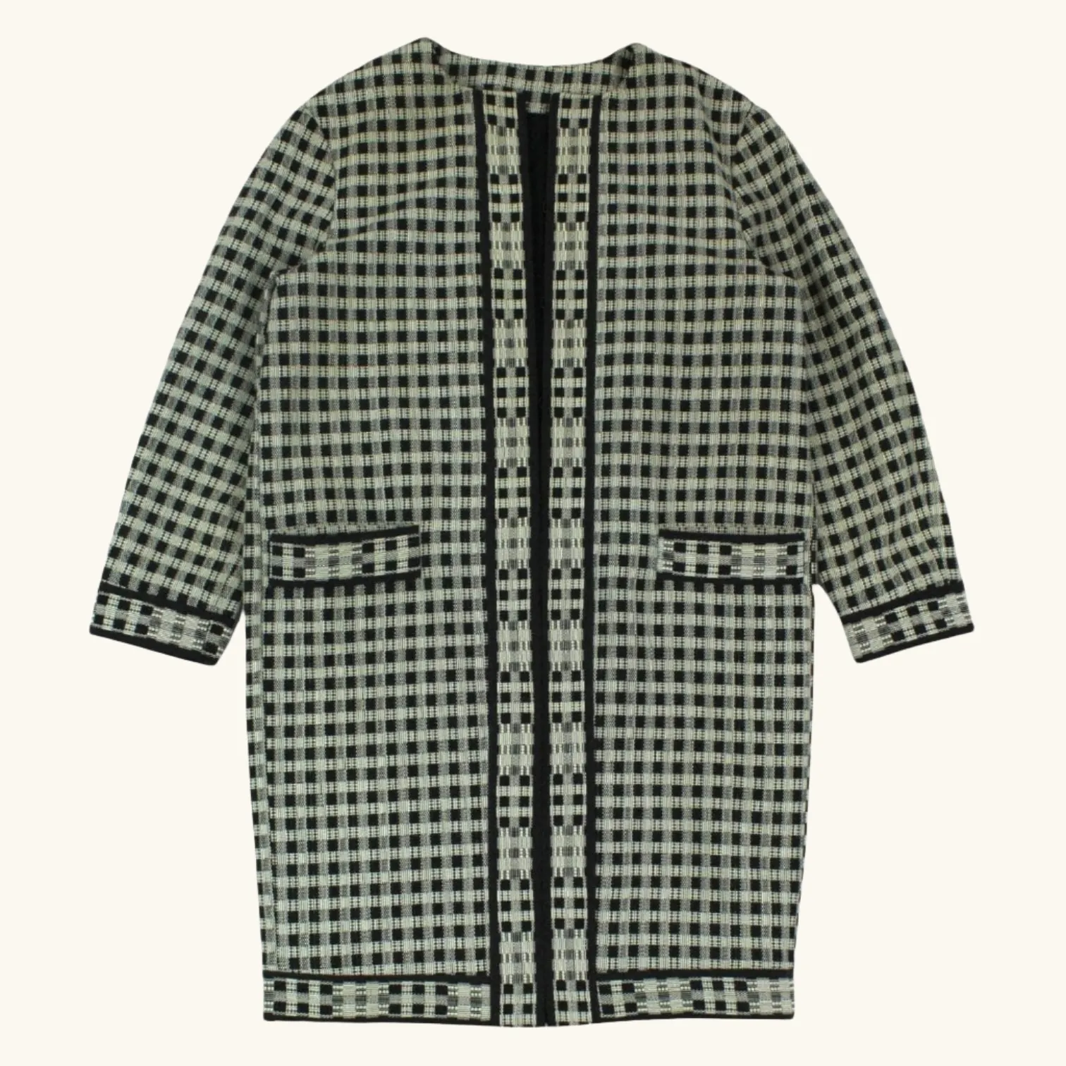 & Other Stories Black White Check Winter Coat