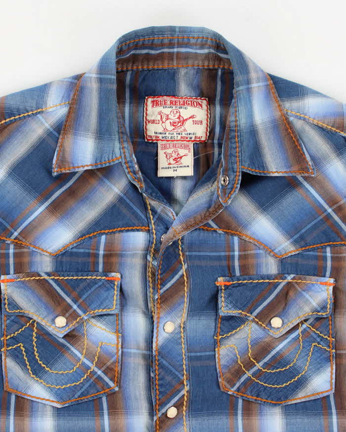 00s True Religion Plaid Western Shirt for sale - size M.