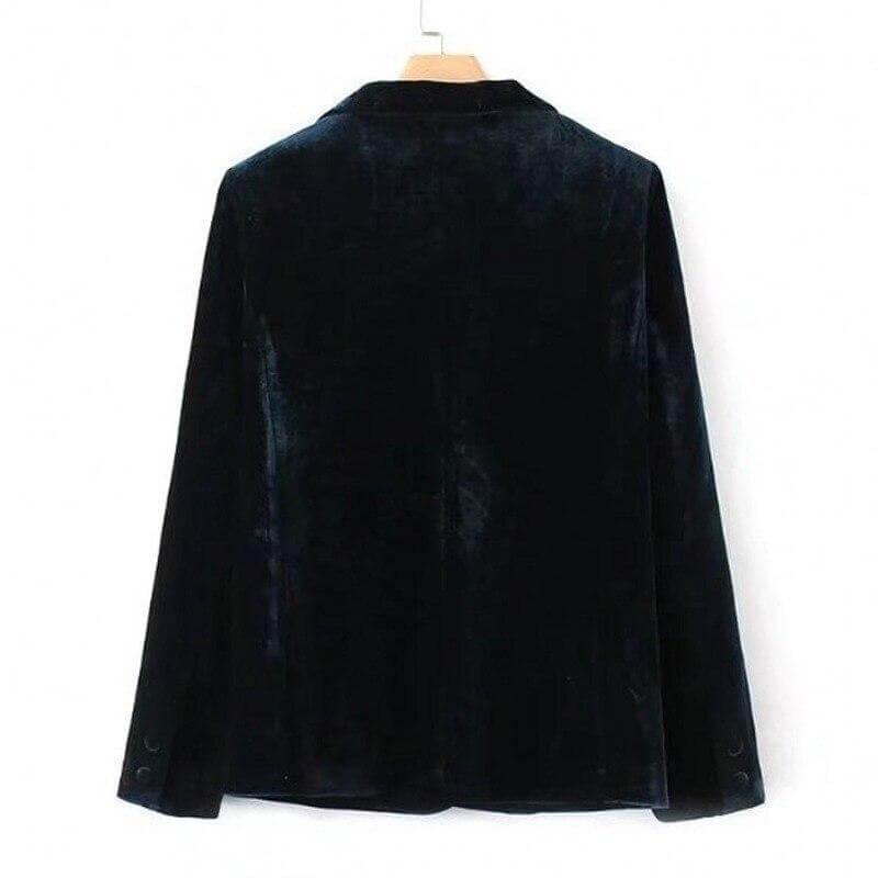 1 Button Velvet Blazer Women - Casual - Solid Color