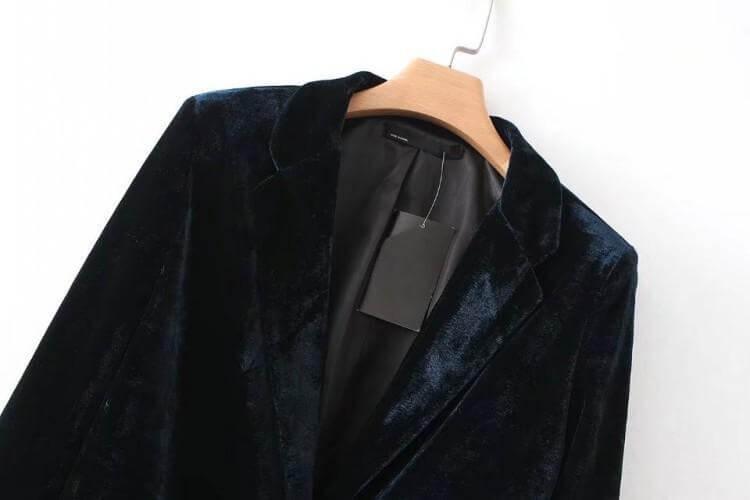 1 Button Velvet Blazer Women - Casual - Solid Color