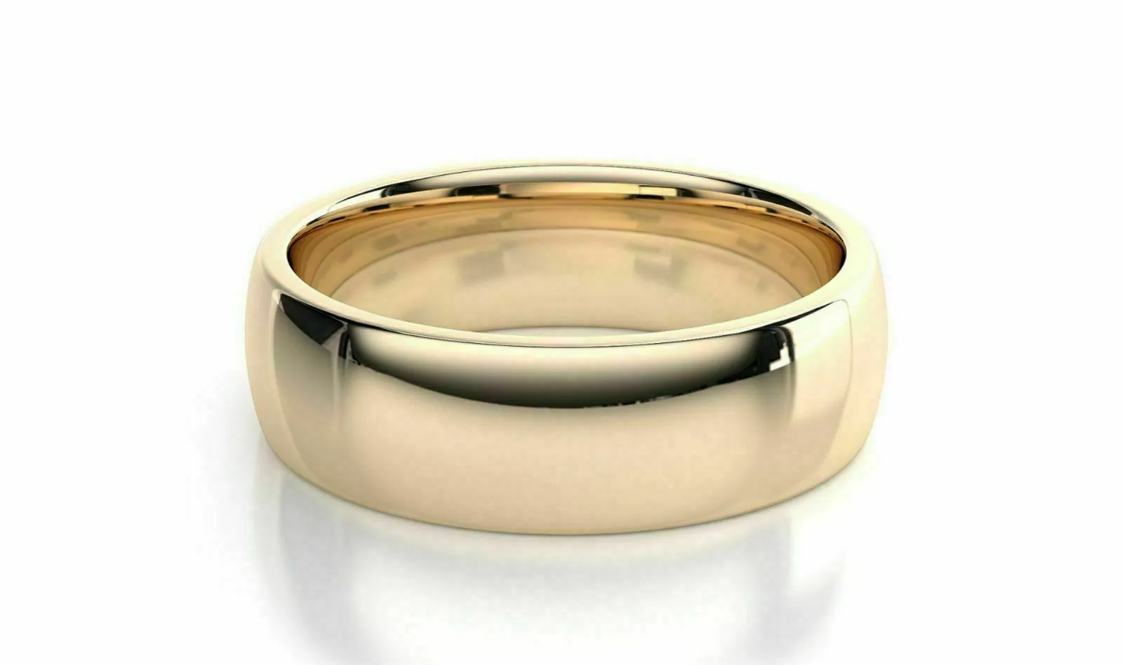 14k Solid Gold 7mm Comfort Fit Wedding Flat Band 14k Yellow Gold All sizes