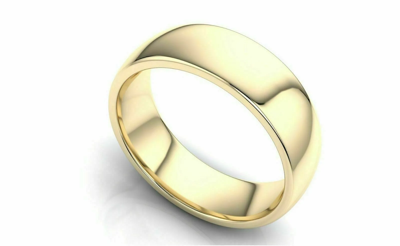 14k Solid Gold 7mm Comfort Fit Wedding Flat Band 14k Yellow Gold All sizes