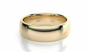 14k Solid Gold 7mm Comfort Fit Wedding Flat Band 14k Yellow Gold All sizes