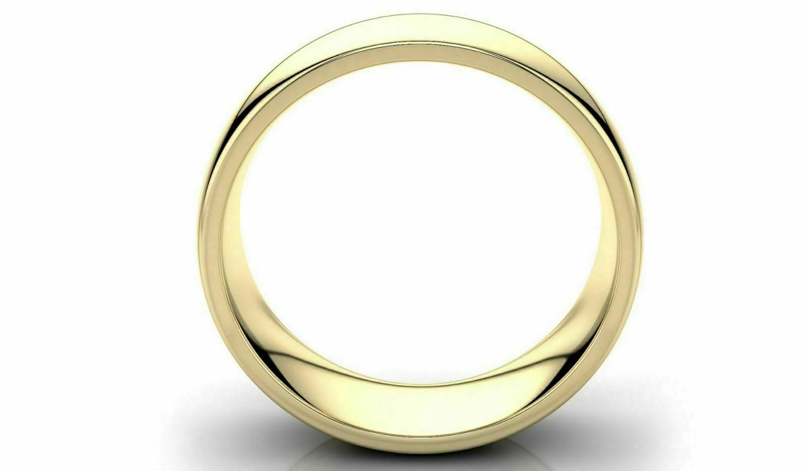 14k Solid Gold 7mm Comfort Fit Wedding Flat Band 14k Yellow Gold All sizes