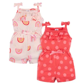 2-Pack Rainbow Dreams Tank Rompers for Baby & Toddler Girls