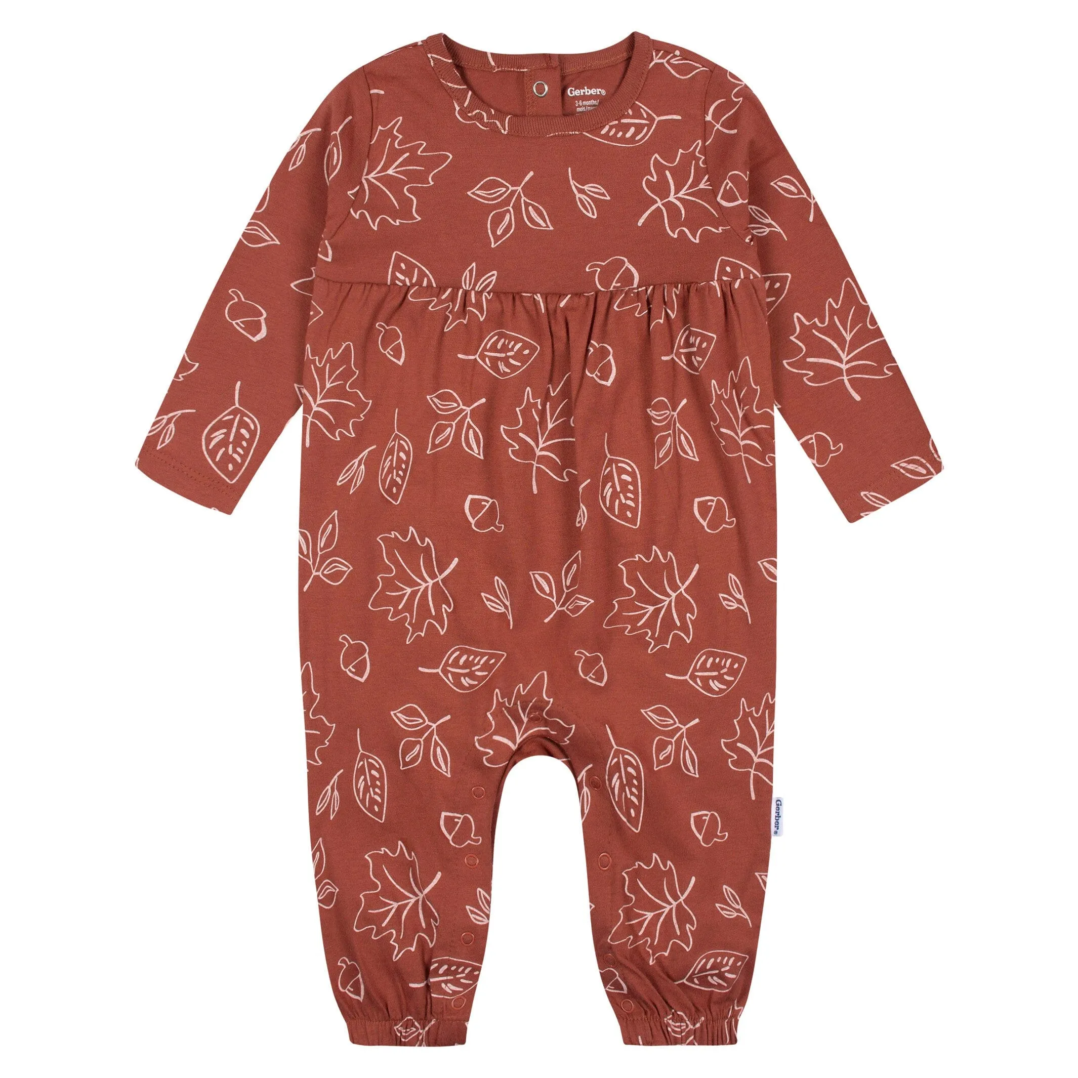 2-Pack Pink Leaves Rompers for Baby Girls