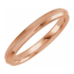 2.5mm 14K Rose Gold Knife Edge Band