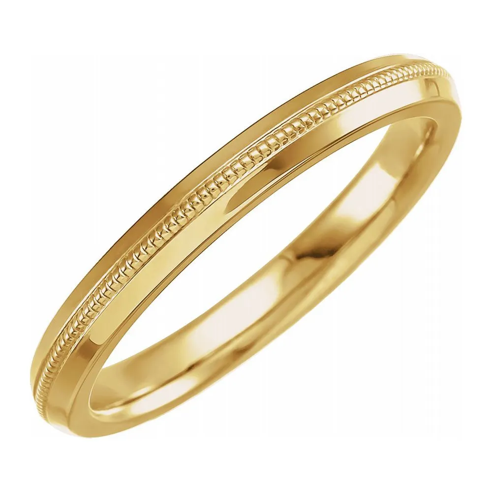 2.5mm 14K Yellow Gold Knife Edge Band