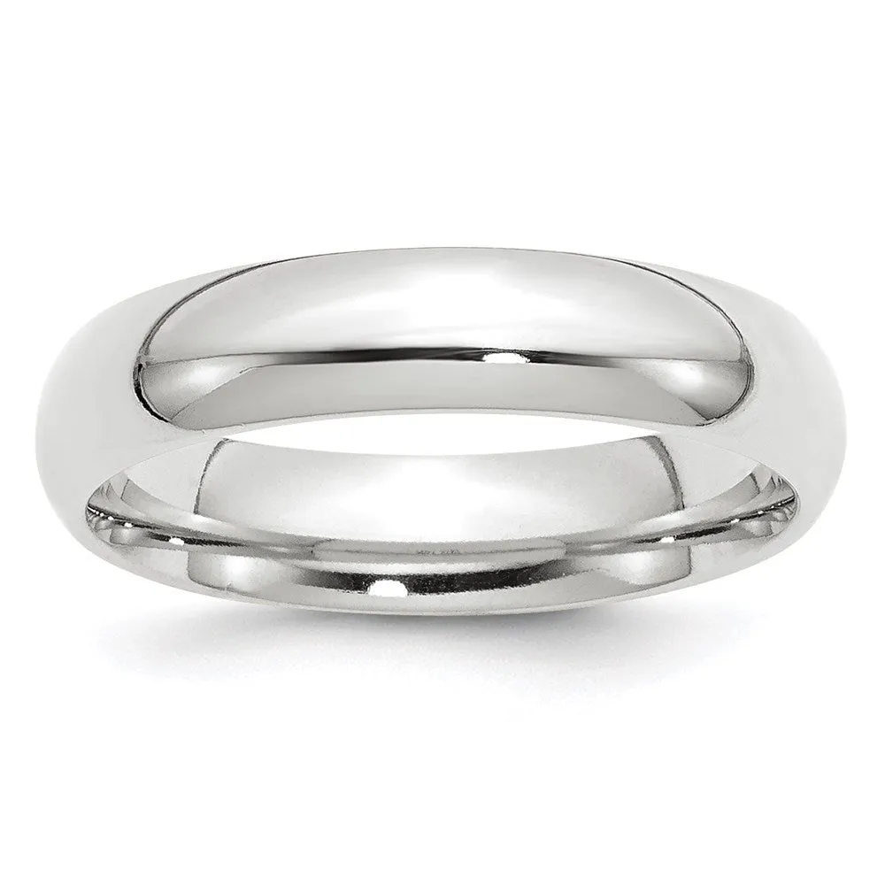 10K White Gold Domed Comfort Fit Band, Various Widths Available