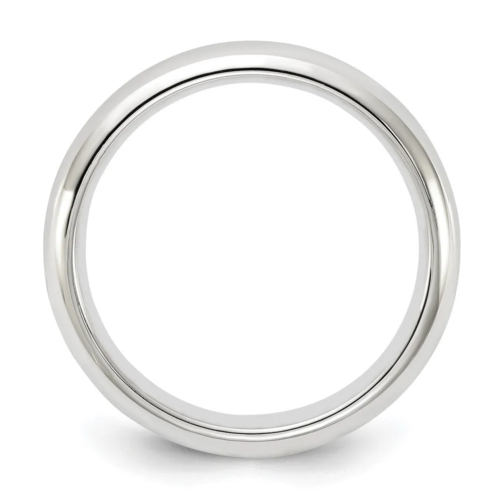 10K White Gold Domed Comfort Fit Band, Various Widths Available