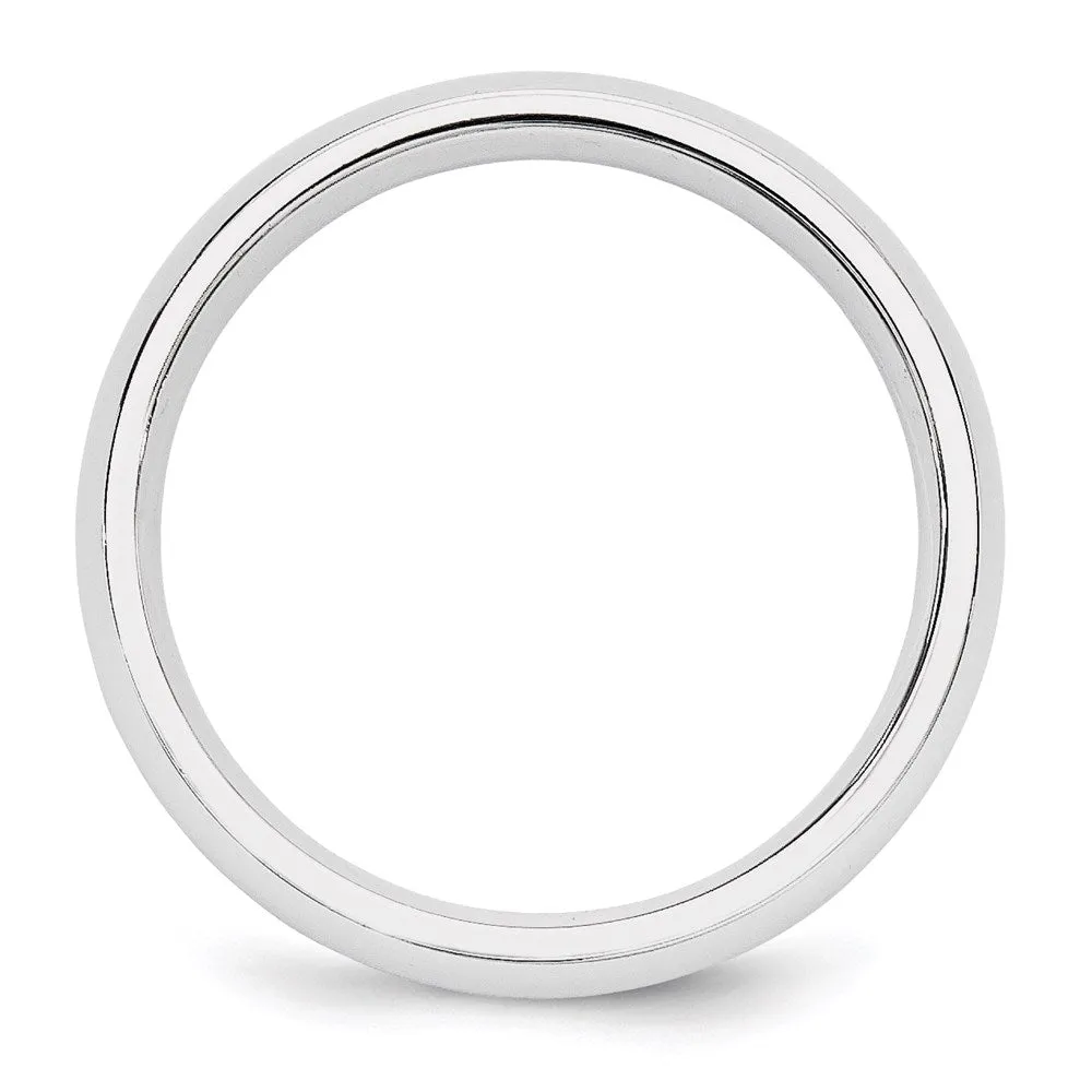 10K White Gold Domed Comfort Fit Band, Various Widths Available