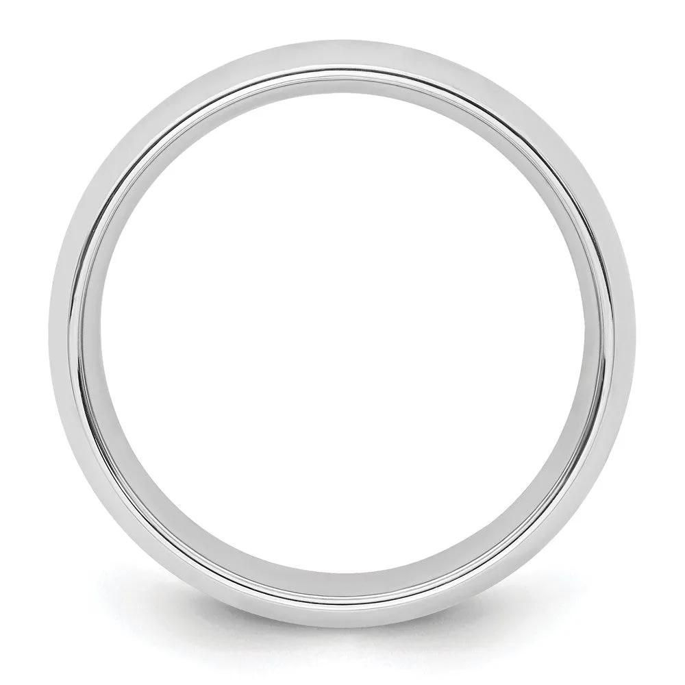 10K White Gold Domed Comfort Fit Band, Various Widths Available