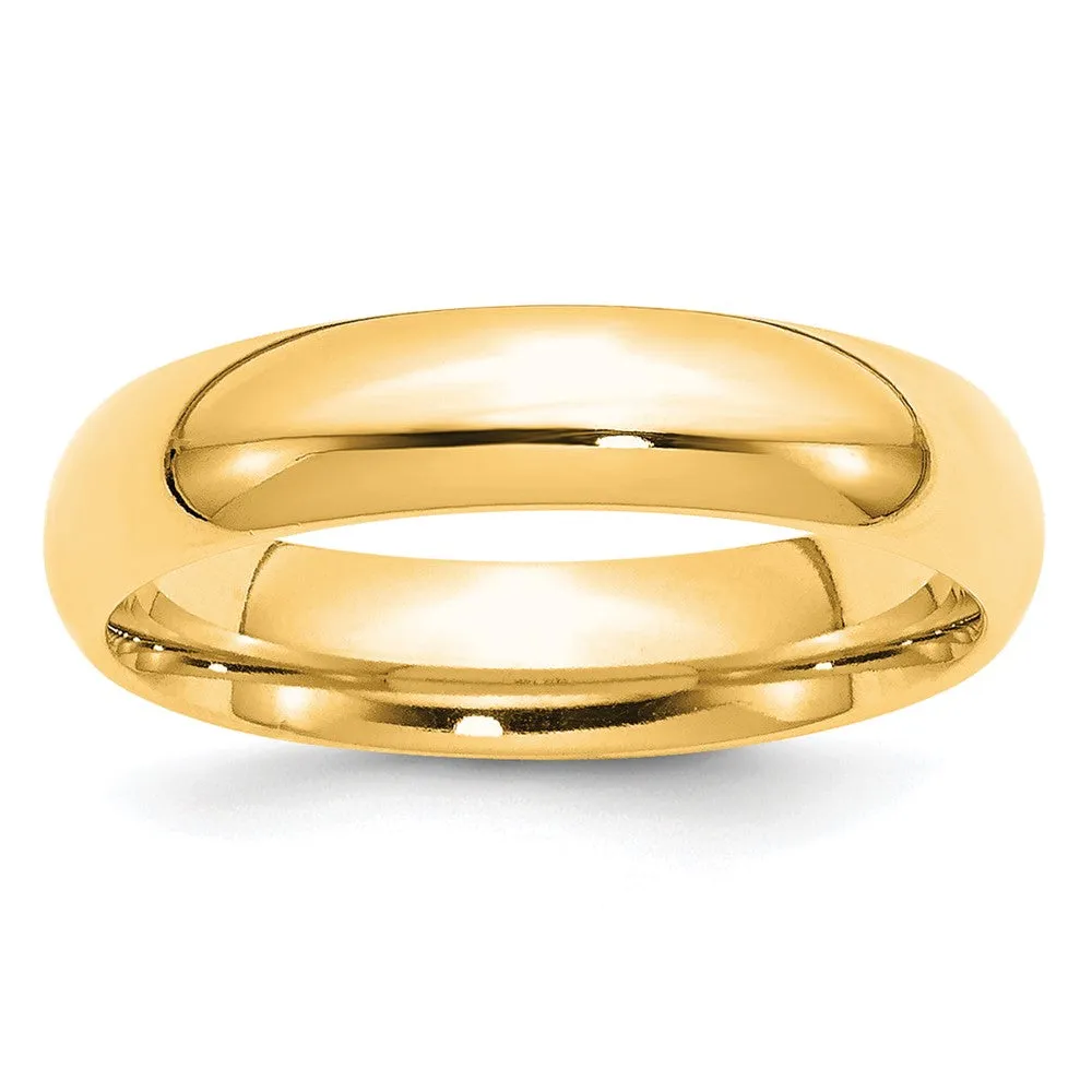 10K Yellow Gold Domed Comfort Fit Band, Various Widths Available