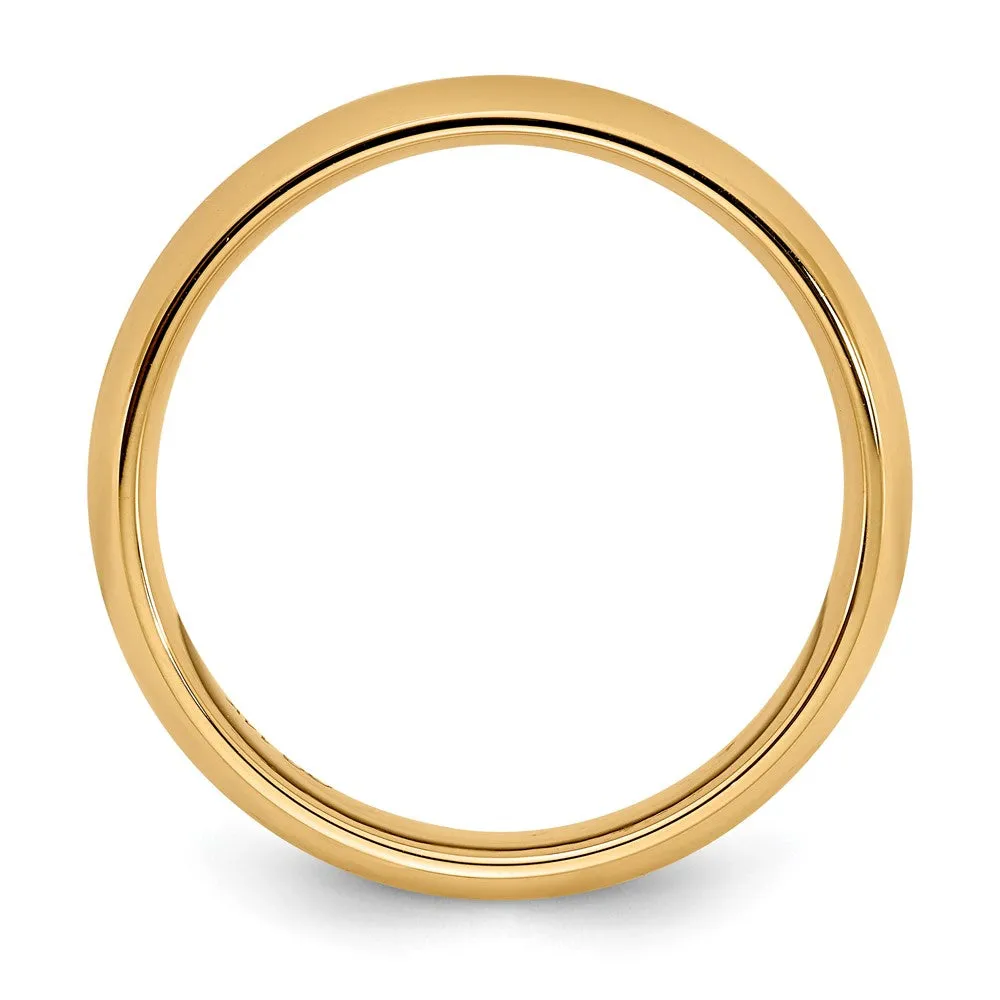 10K Yellow Gold Domed Comfort Fit Band, Various Widths Available