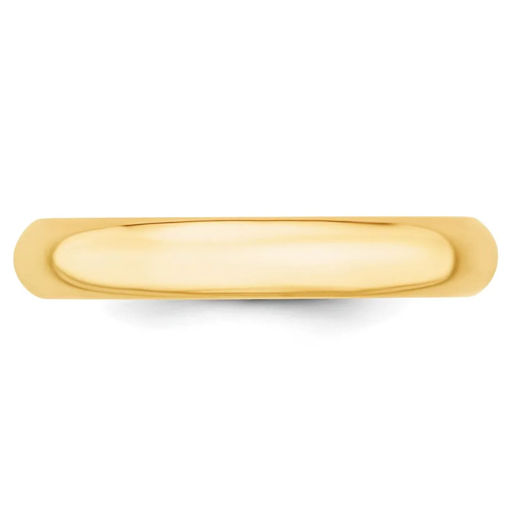 10K Yellow Gold Domed Comfort Fit Band, Various Widths Available