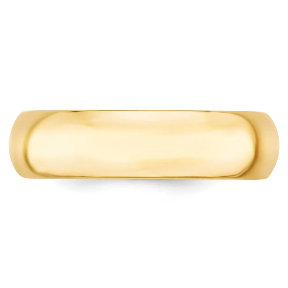 10K Yellow Gold Domed Comfort Fit Band, Various Widths Available