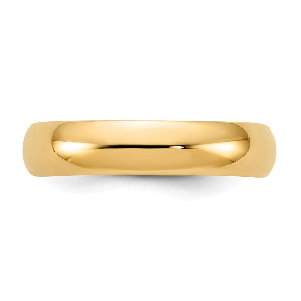 10K Yellow Gold Domed Comfort Fit Band, Various Widths Available