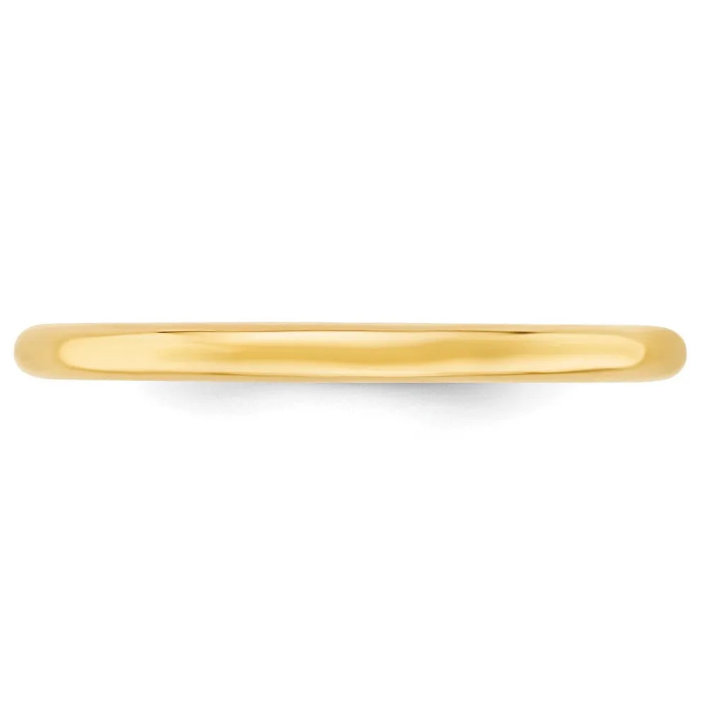 10K Yellow Gold Domed Comfort Fit Band, Various Widths Available