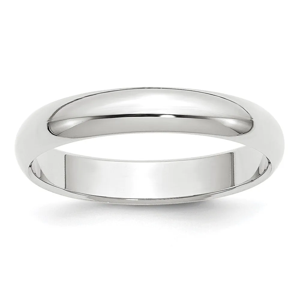 Platinum Polished 2mm-6mm Half Round Standard Fit Band