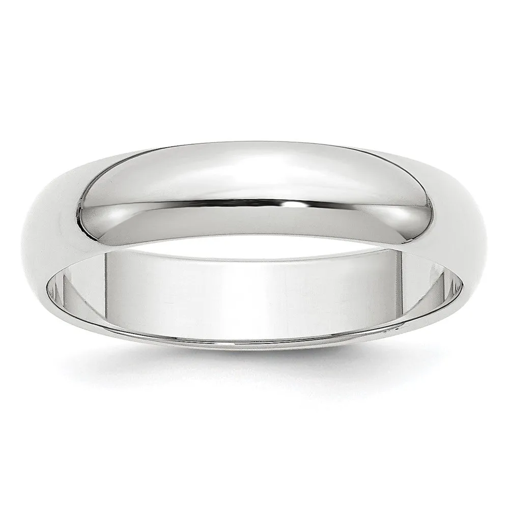 Platinum Polished 2mm-6mm Half Round Standard Fit Band