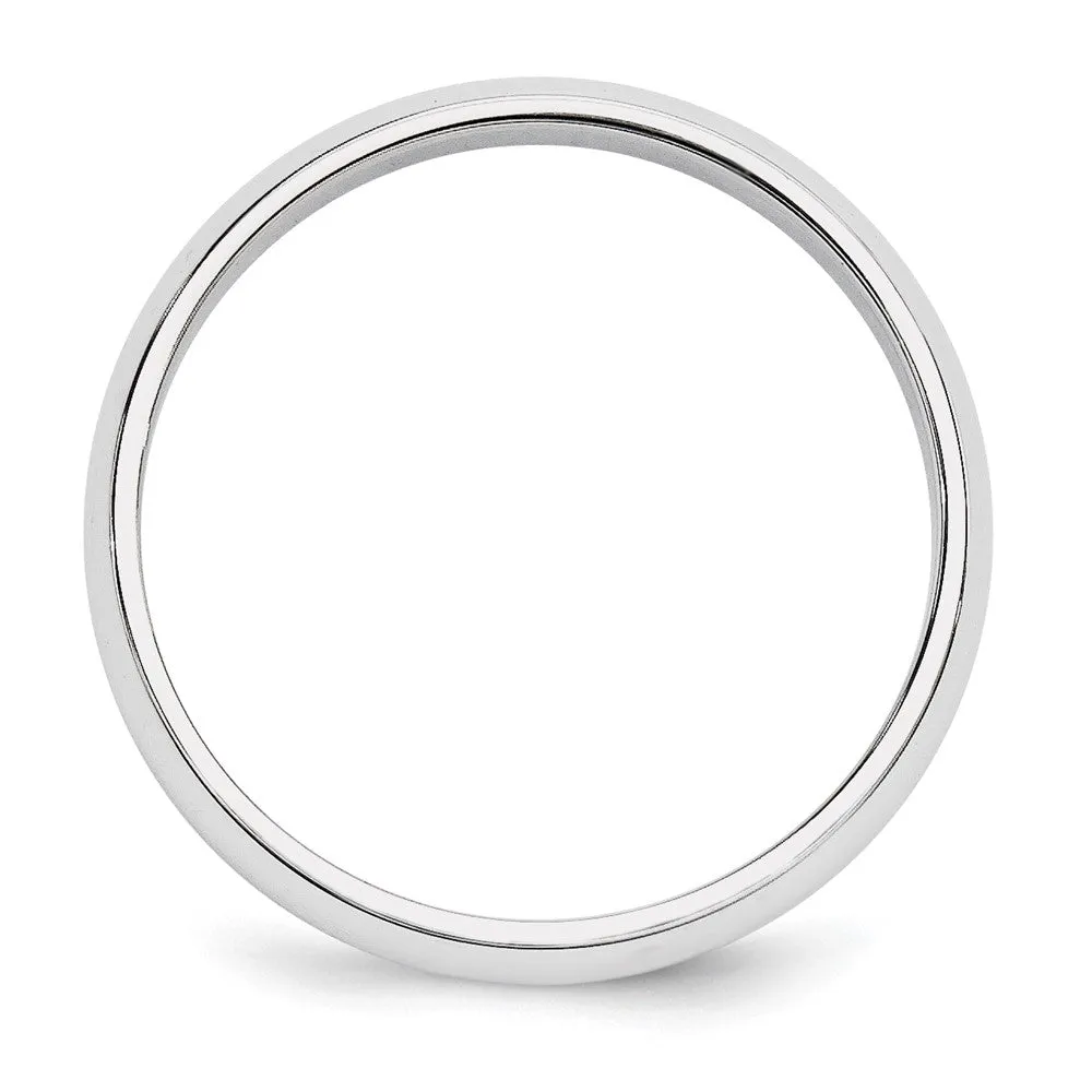 Platinum Polished 2mm-6mm Half Round Standard Fit Band