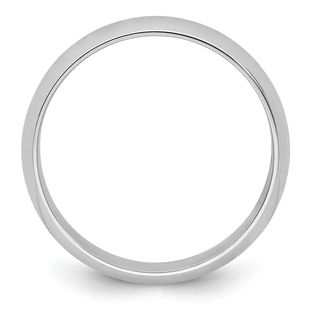 Platinum Polished 2mm-6mm Half Round Standard Fit Band