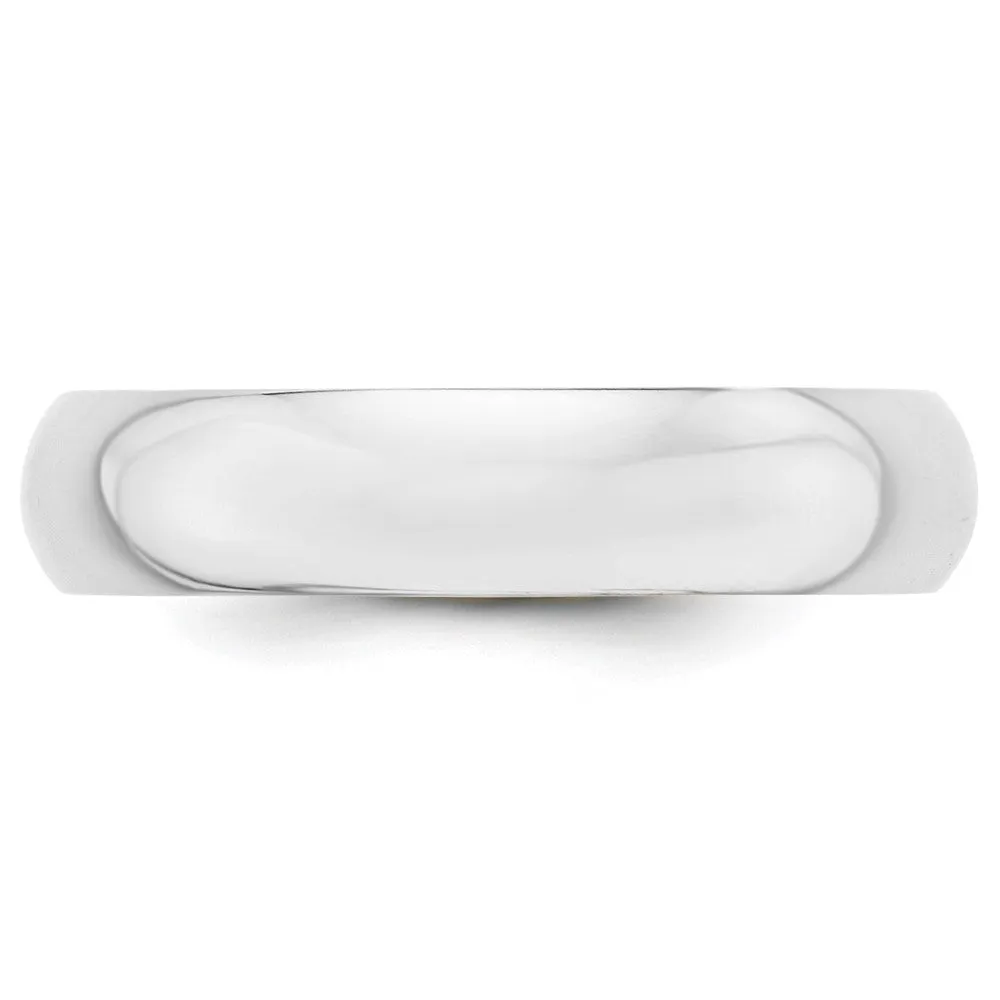 Platinum Polished 2mm-6mm Half Round Standard Fit Band