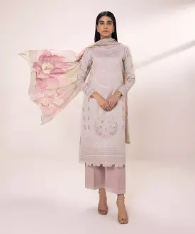 3-Piece Embroidered Cotton Net Suit - Best Deals Online