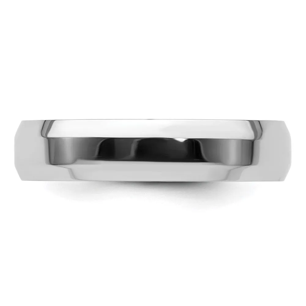 Platinum Polished Beveled Edge Band (5mm or 6mm)