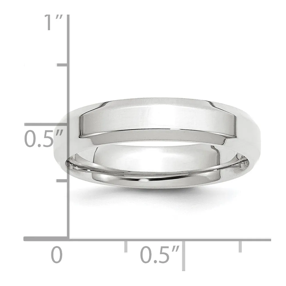 Platinum Polished Beveled Edge Band (5mm or 6mm)