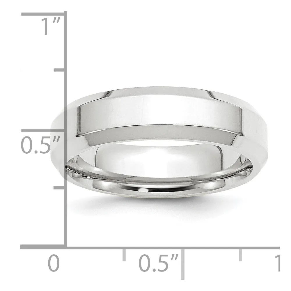 Platinum Polished Beveled Edge Band (5mm or 6mm)