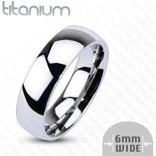 Titanium Plain Mirror Glassy Comfort Fit Wedding Band - 02BB23