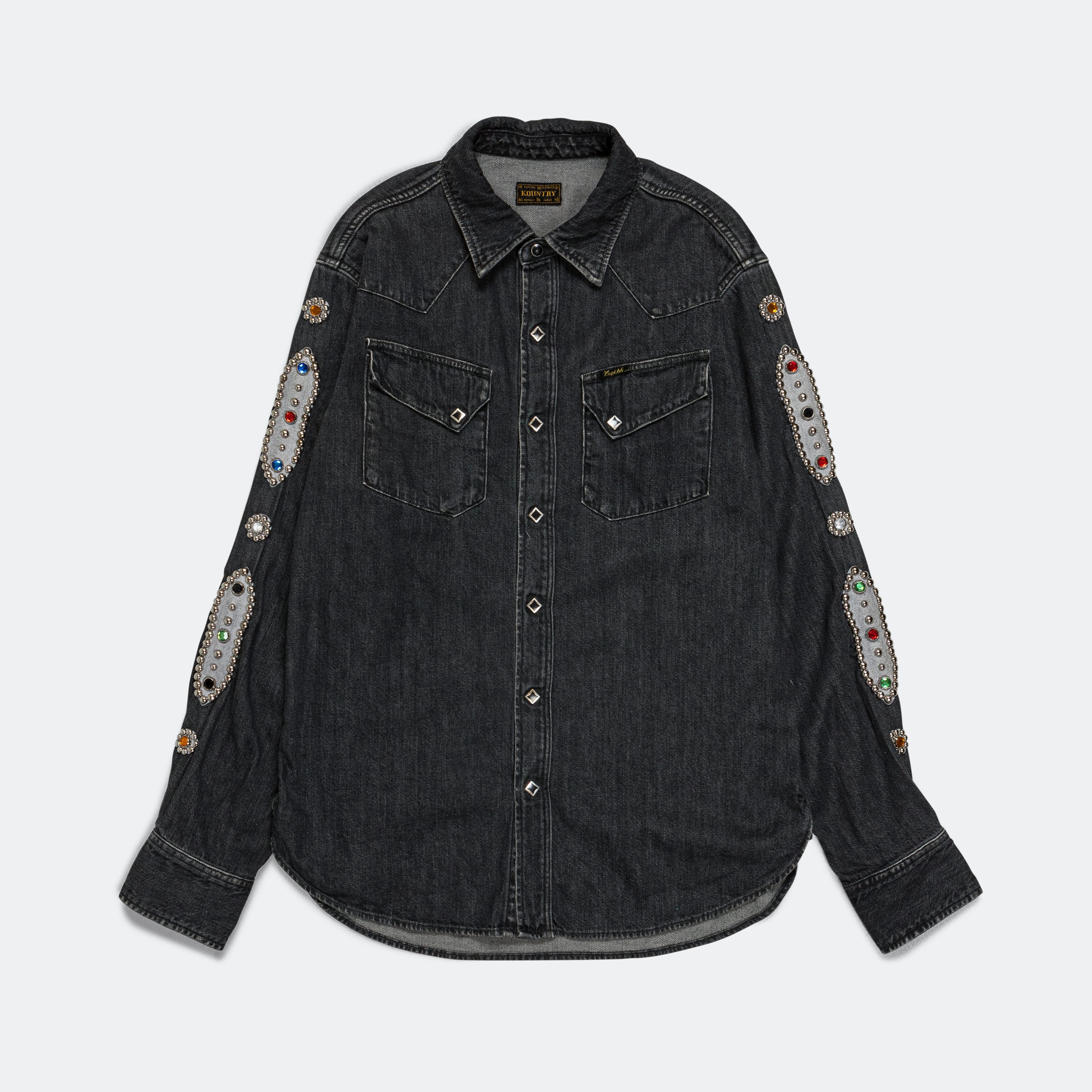 8oz Black Denim Western Shirt - Black