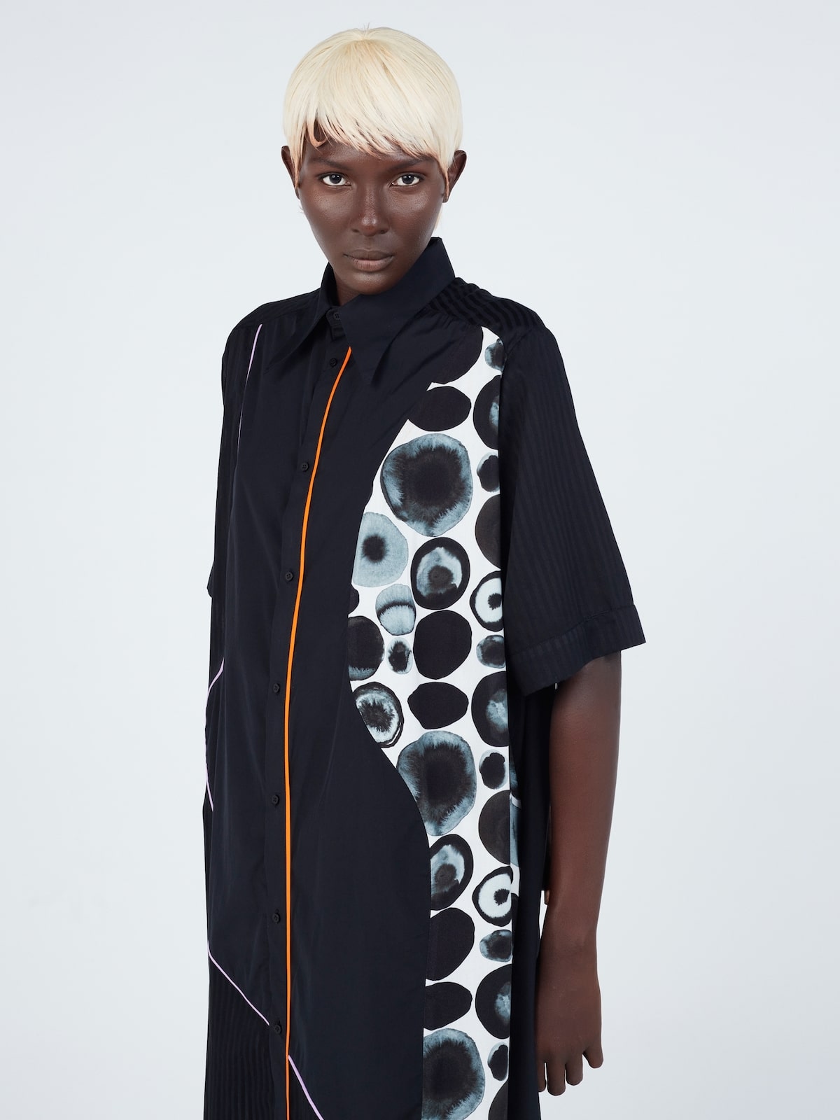 Abstract Design Shirt Dress