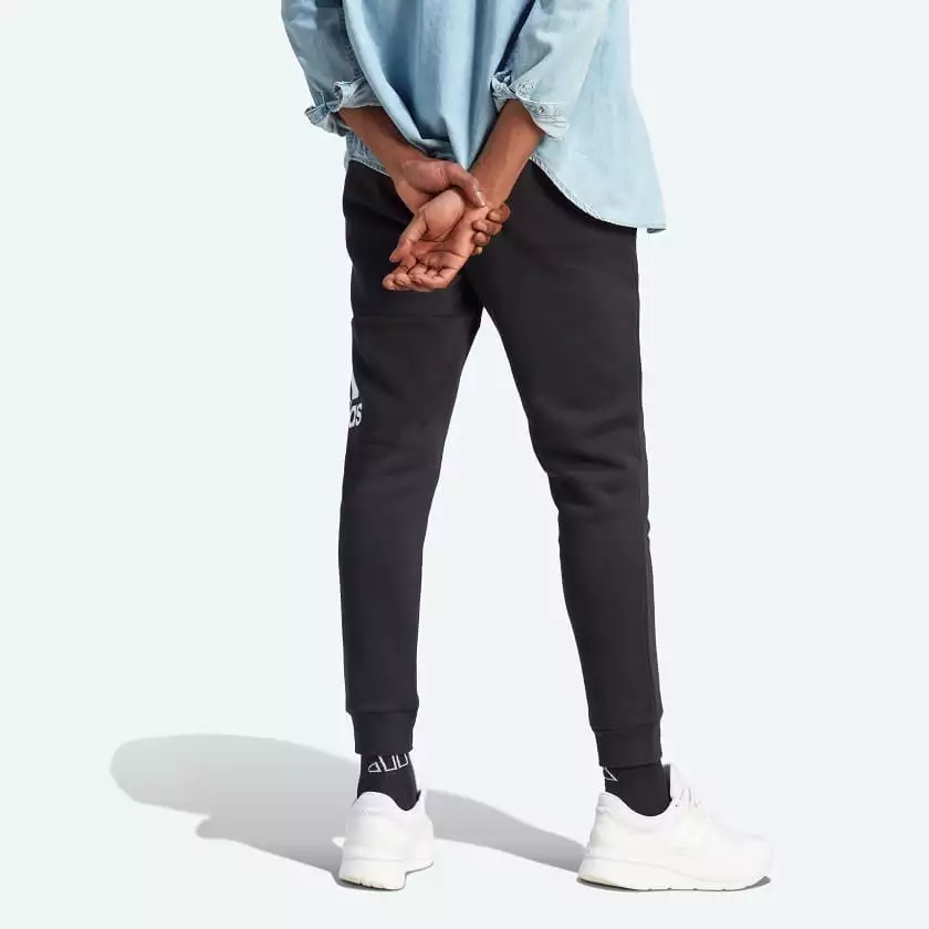 adidas black trackpants for men in fleece material