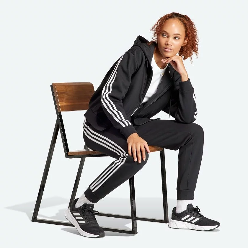 Adidas black trackpants for women