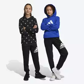 Adidas Kids Black Trackpants with Big Logo and Regular Fit