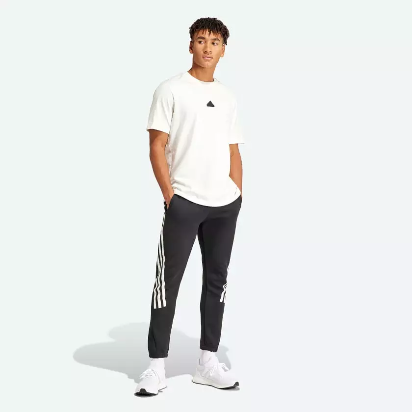 Adidas Men's Black Trackpants with 3-Stripes - Future Icons Collection