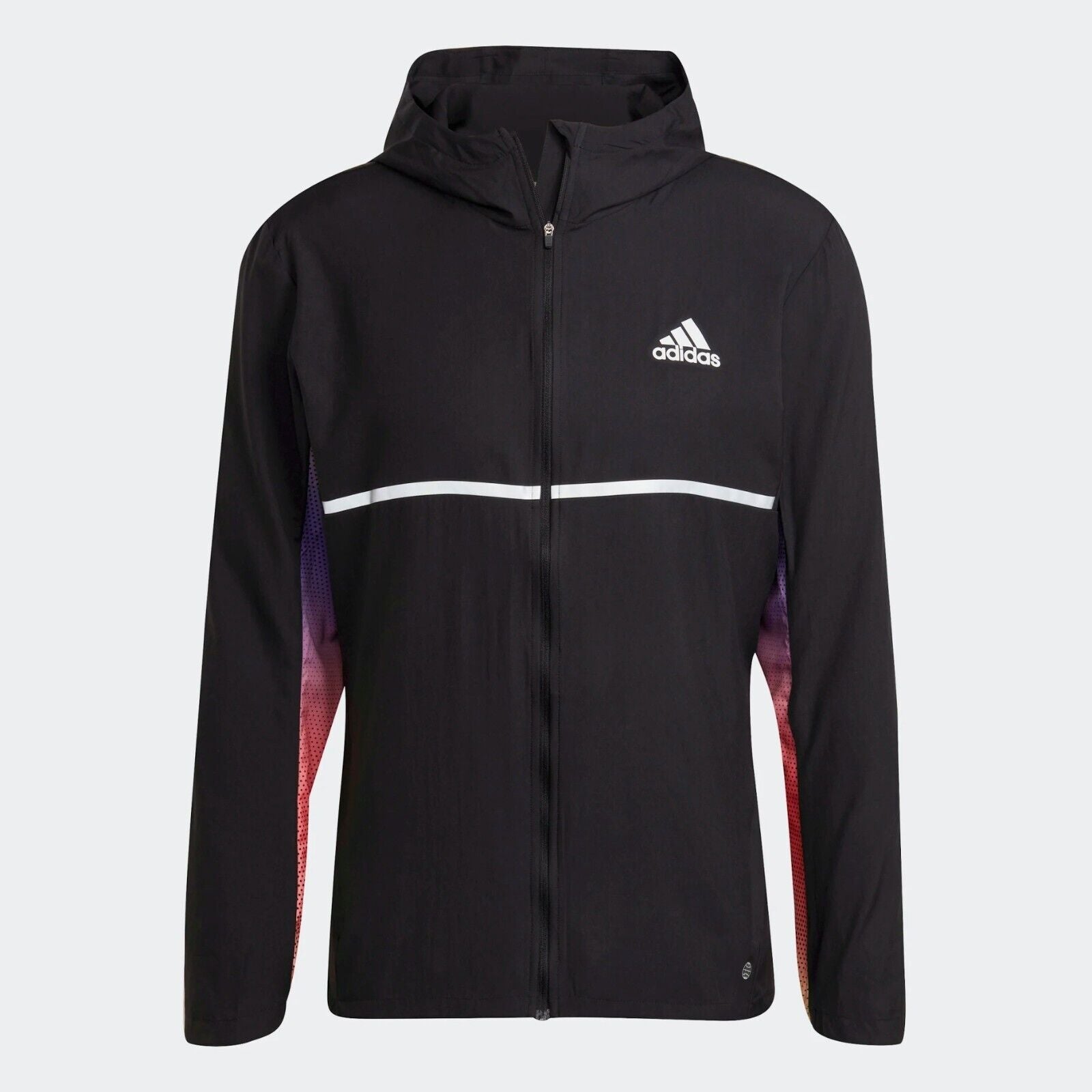 adidas Men's Running Jacket - Black Colourblock Lightweight - Own The Run