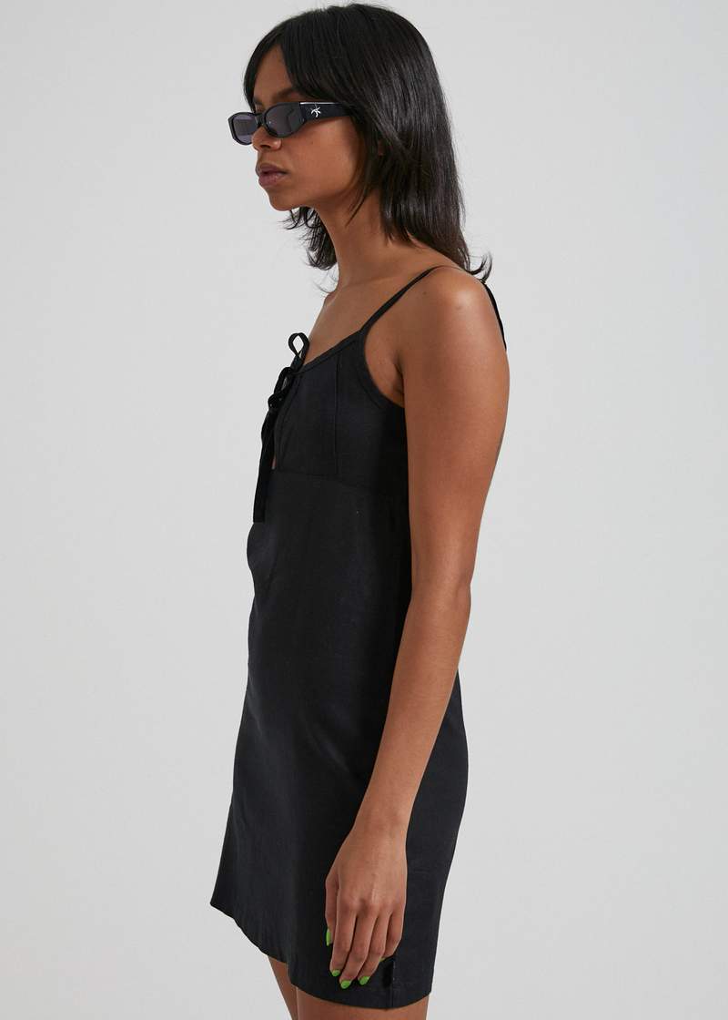 Afends Black Hemp Mini Dress