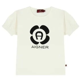 Aigner Flower Logo White T-Shirt