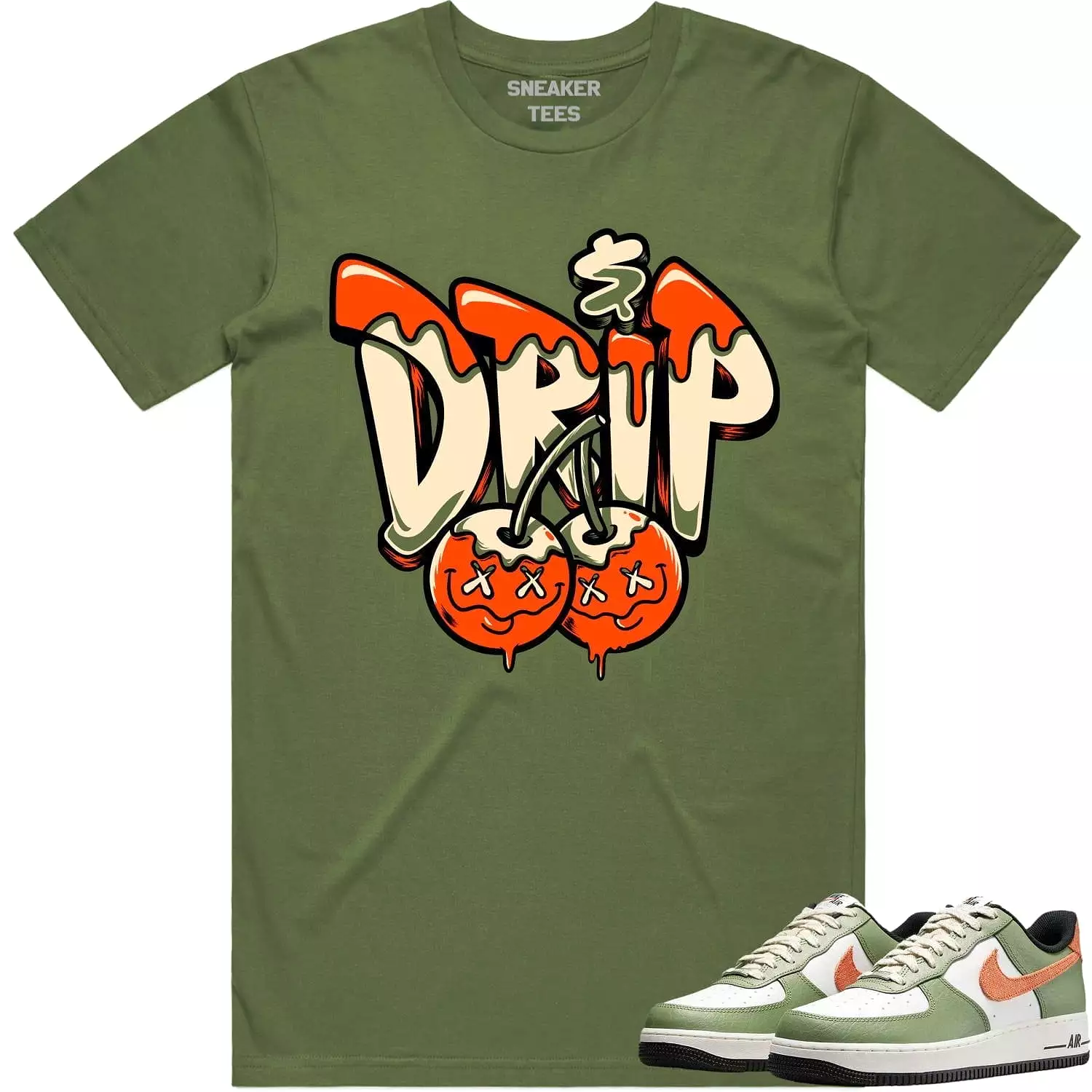 Air Force 1 Oil Green Shirt - CELADON MONEY DRIP - Perfect Match in Green