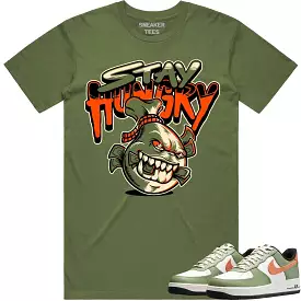 Air Force 1 Oil Green Shirt - Stay Hungry in Celadon - Shop Now!