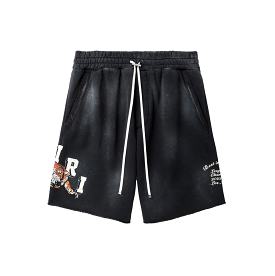 Amiri Black Tiger Sweatshorts