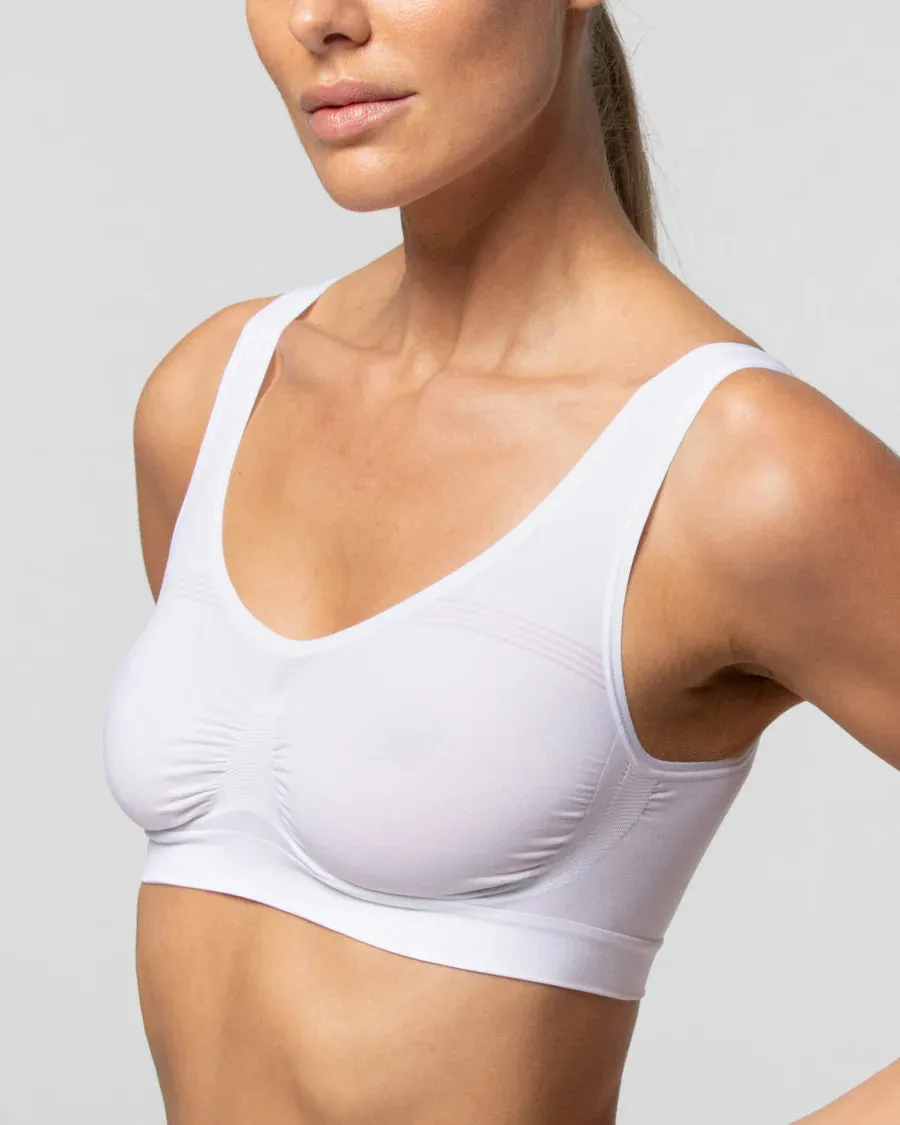 Made in Italy Anatomic Seamless Wide Strap Bra with Soft Microfiber Quality