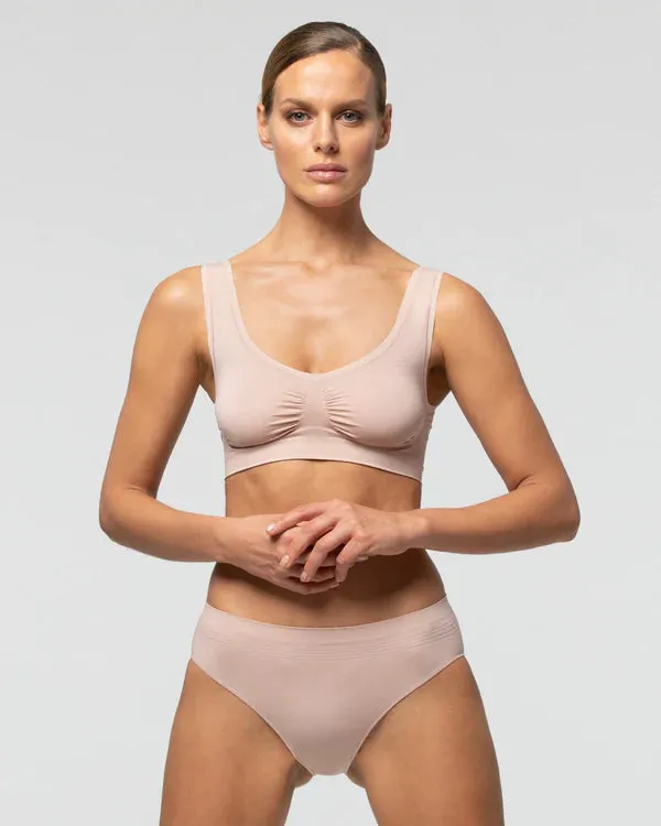 Made in Italy Anatomic Seamless Wide Strap Bra with Soft Microfiber Quality