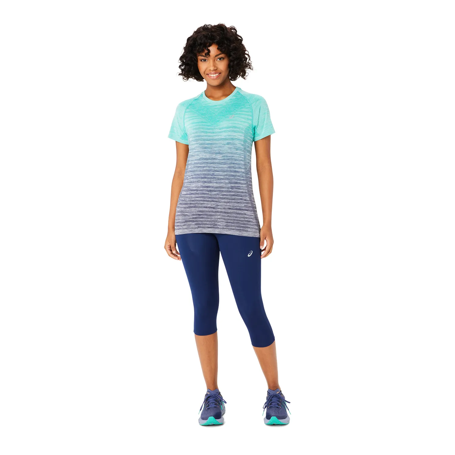 Asics Aurora Green Blue Expanse Seamless Shirt