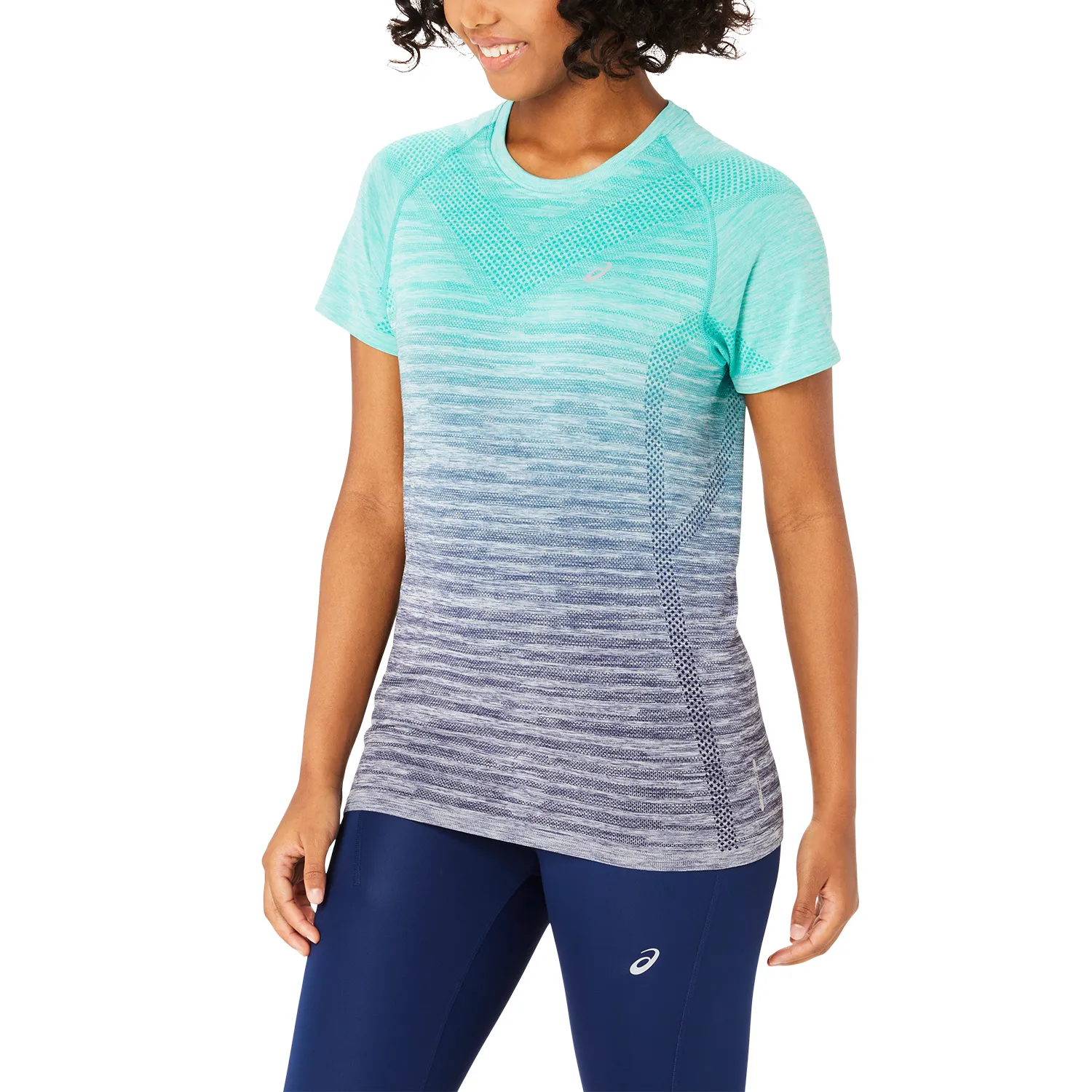 Asics Aurora Green Blue Expanse Seamless Shirt