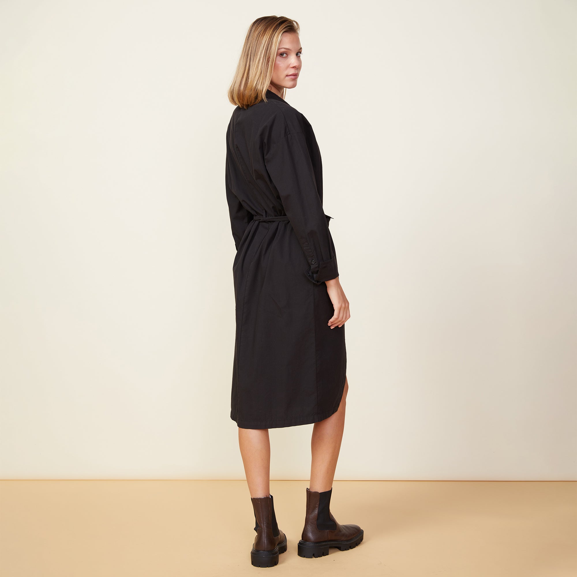 Asymmetrical Poplin Tie Dress